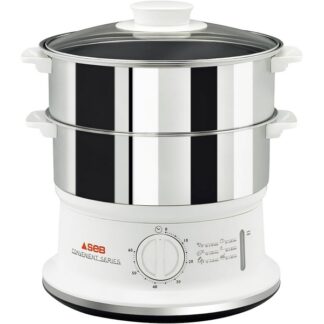 Cuiseur vapeur 2 bols - blanc/inox
