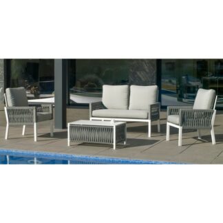 Salon de jardin Sofa HAVANA-7 4 places - blanc/anais blanc