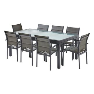 Salon de jardin MODULO 8 à 12 places gris