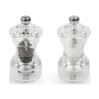 Duo de moulin sel sec et poivre Bistro 10 cm - transparent