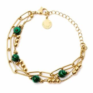 Bracelet Andrea - vert et or