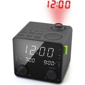Radio reveil PLL double alarme avec projection - noir