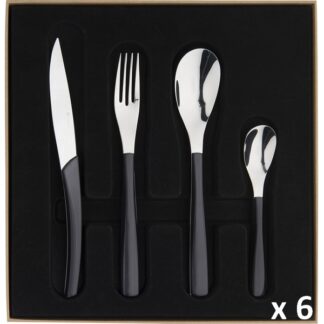 Couverts QUARTZ Coffret 24 pieces - carbone