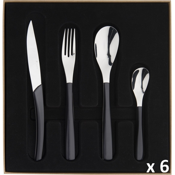 Couverts QUARTZ Coffret 24 pieces - carbone