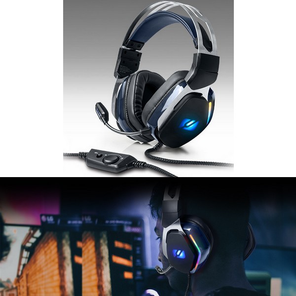 Casque audio gaming filaire avec LED