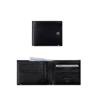 Porte-billets 8 cartes de crédit Line D cuir - noir