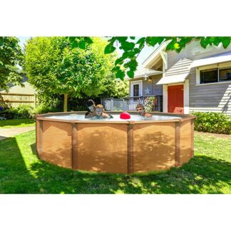 Piscine hors sol metal OSMOSE 4.9 x 1.32m - aspect bois