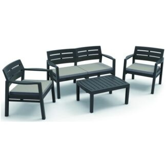 Salon de jardin bas JAVA - gris anthracite