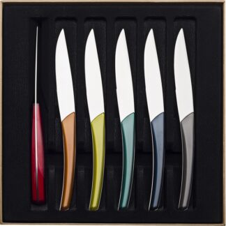 Couteaux steak QUARTZ coffret 6 pieces - multicolore