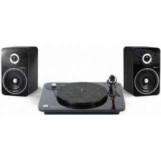 Platine vinyle pre-ampli Chroma 400 RIAABT + 2 enceintes actives - noir