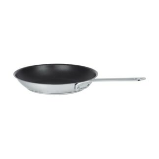 Poêle antiadhésive en inox brossée - 24 cm