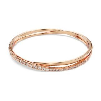 Bracelet Jonc Twist placage or rose 18 carats - blanc