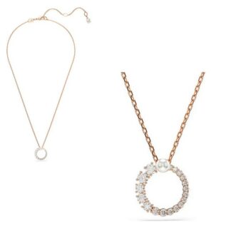 Pendentif Matrix placage or rose 18 carats - blanc