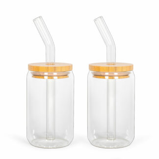 Verres avec pailles - 2 pièces
