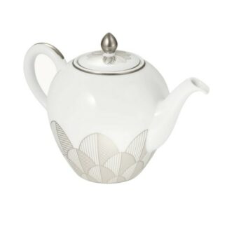 Theiere ronde en porcelaine Malmaison Imperiale - 1.5 l - platine