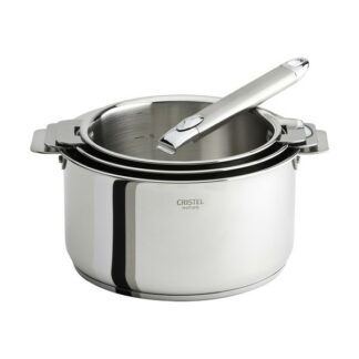 Set de 3 casseroles en inox + 1 poignée amovible Zenith