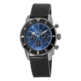 Montre Superocean Heritage B01 chronograph 44 cadran bleu bracelet caoutchouc