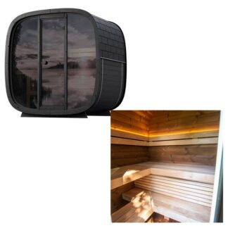 Sauna d'exterieur en cube ONYXIA 4 places - noir