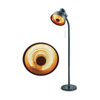 Parasol chauffant électrique LUMINA avec télécommande 2000W - noir
