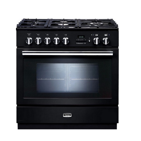 Piano de cuisson PROFESSIONAL+ FXP Tab Gaz 90 cm - noir brillant chrome