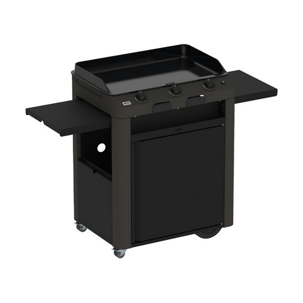 Plancha gaz COMBO FUSION 75 - 3 brûleurs sur chariot - gris cargo