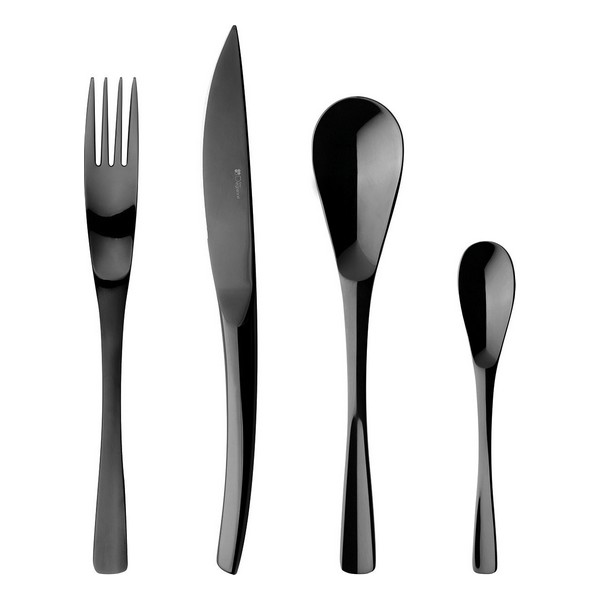 Couverts XY BLACK MIROIR Coffret 24 pieces - noir