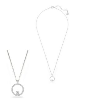 Pendentif Creativity blanc - metal rhodie