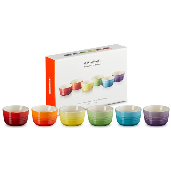 Mini-ramequins ceramique 0.10L set de 6 - arc en ciel