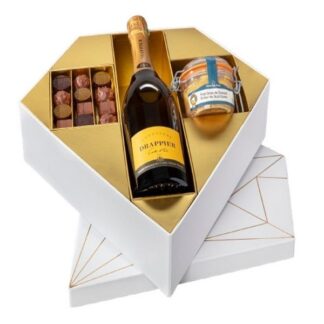 Panier gourmand COFFRET DIAMANT FOIE GRAS, CHOCOLATS & BULLES