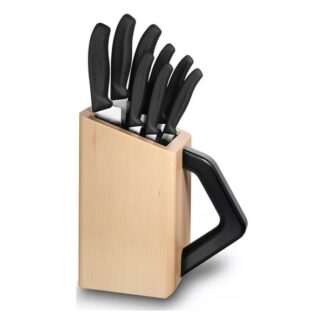 Bloc porte couteaux Swiss Classic avec 8 pièces - noir