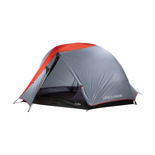 Tente Challenger 2 pers - gris et rouge