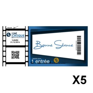 Cheque cinema valable 6 mois dans 1300 cinemas - carnet de 5