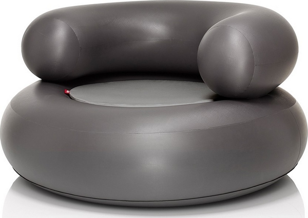 Fauteuil gonflable CH-AIR ANTHRACITE - oreiller gris