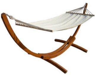 Support hamac bois avec toile en lin