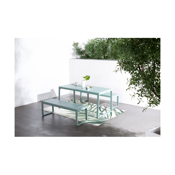 Salon de jardin table et bancs RIO - vert d'eau