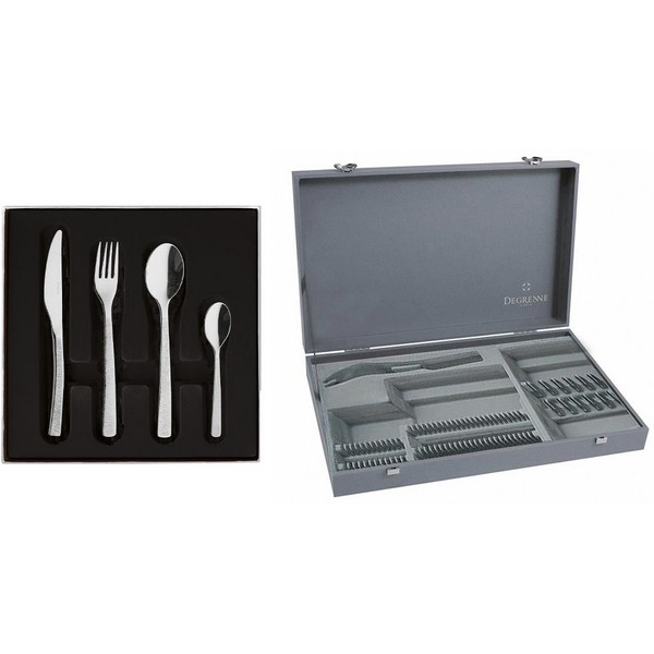 Couverts Ecrin ASTREE CISELE 50 pieces - miroir