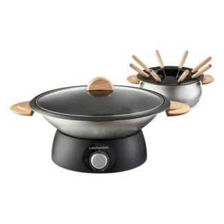 Set Wok et Fondue Classic - 8 personnes - bois clair