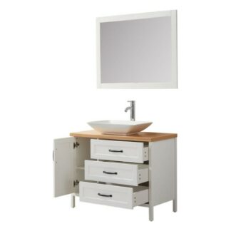 Ensemble de salle de bain blanc 100 cm