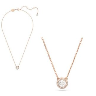 Pendentif Constella placage or rose 18 carats - blanc