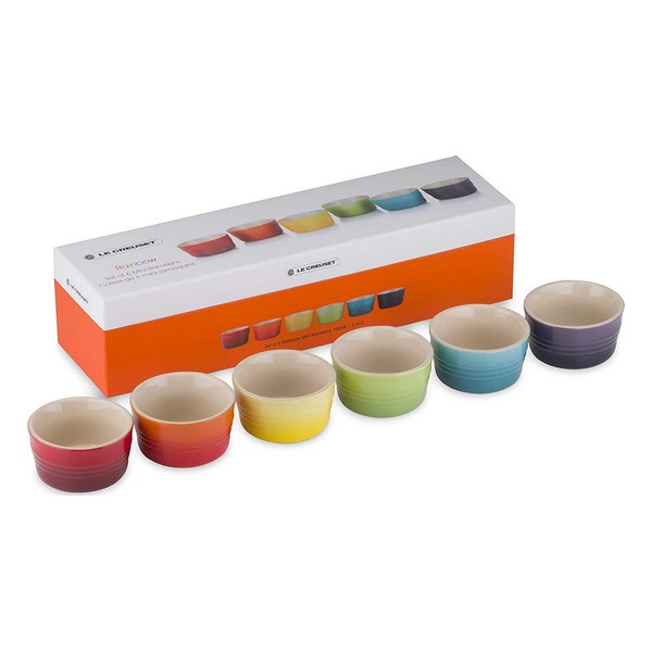 Mini-ramequins ceramique 0.10L set de 6 - arc-en-ciel
