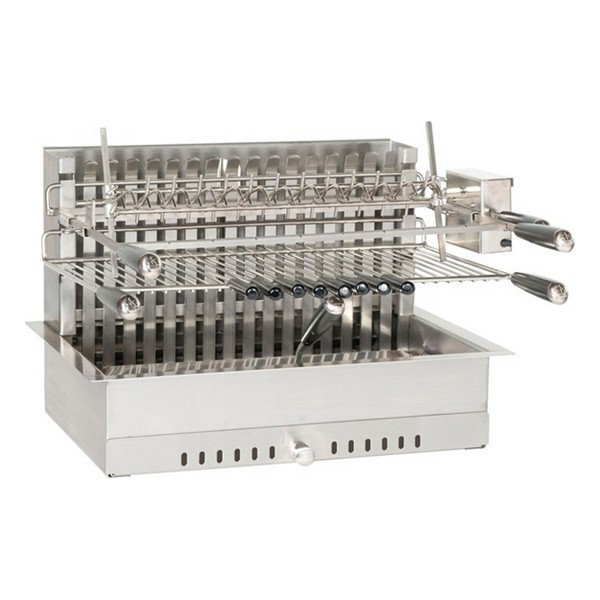 Gril avec tournebroche electrique encastrable ou a poser - inox