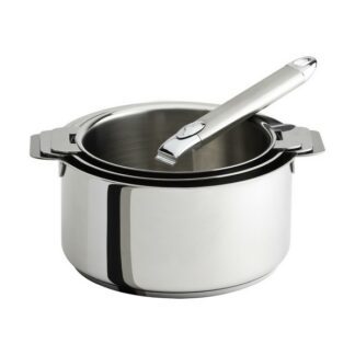 Set de 3 casseroles en inox + 1 poignée amovible Zenith