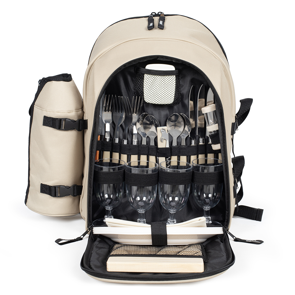 Sac à dos pique-nique 4 personnes - crème – Image 2