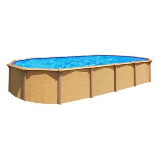 Piscine en metal hors sol - aspect bois