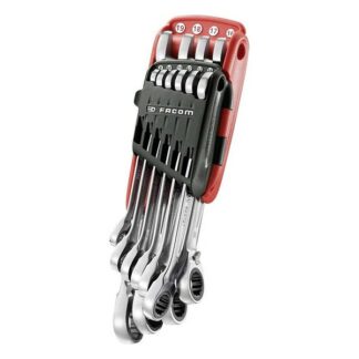 Jeu de 10 cles mixtes a cliquet en etui pocket 8 a 19 mm