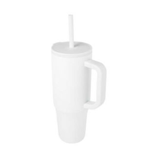 Gobelet isotherme Brady 900 ml avec paille - blanc