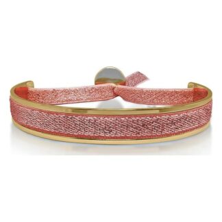 Bracelet Jonc ruban lumineux - fushia - or jaune