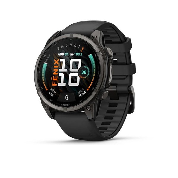 Montre connectee Fenix 9 47 mm - titane gris carbone - noir