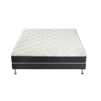 Lit BREVA 140 x 190 cm - jersey gris fonce