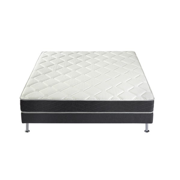 Lit BREVA 140 x 190 cm - jersey gris fonce